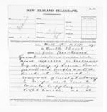 2 pages written 15 Oct 1870 by Sir Donald McLean to Sir Julius Vogel in Auckland City, from Native Minister and Minister of Colonial Defence - Inward telegrams