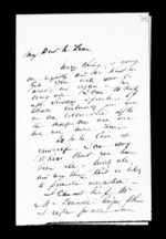 2 pages written 17 Jan 1852 by Robert Roger Strang to Sir Donald McLean, from Family correspondence - Robert Strang (father-in-law)