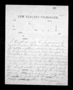 1 page, from Native Minister - Inward telegrams