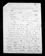2 pages written 8 Nov 1872 by J T Edwards in Wanganui to Sir Donald McLean in Napier City, from Native Minister - Inward telegrams