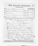 2 pages written 6 Oct 1871 by Sir Donald McLean, from Native Minister and Minister of Colonial Defence - Inward telegrams