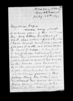 2 pages written 18 Jul 1870 by Sir Robert Donald Douglas Maclean in Auckland Region to Sir Donald McLean, from Inward family correspondence - Douglas Maclean (son)