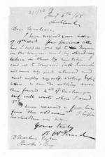 2 pages written 6 Jan 1863 by Bingham Arthur Ferard in Auckland Region to Sir Donald McLean, from Inward letters - B A Ferard