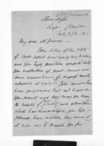 6 pages written 29 Jul 1863 by John Henry Townsend to Sir Donald McLean in Napier City, from Inward letters - Surnames, Tol - Tox