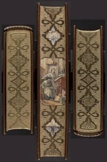 Fore-edge painting and top and bottom text edge, vol 1 of Romola