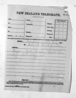 1 page written 17 Nov 1874 by Sir Donald McLean in Napier City to Hon Edward Richardson in Wellington City, from Native Minister and Minister of Colonial Defence - Outward telegrams