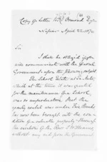 3 pages written 22 Apr 1870 by Bishop William Williams in Napier City to John Davies Ormond, from Hawke's Bay.  McLean and J D Ormond, Superintendents - Letters to Superintendent