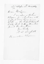 1 page written 25 May 1869 by Henry Robert Russell to Sir Donald McLean, from Inward letters - H R Russell