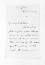 4 pages written 14 Feb 1859 by George Theodosius Boughton Kingdon to Sir Donald McLean, from Inward letters -  Kingdon, George and Sophia