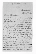 5 pages written 6 Feb 1865 by Bingham Arthur Ferard in Melbourne to Sir Donald McLean, from Inward letters - B A Ferard