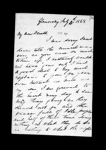 6 pages written 14 Jul 1868 by Archibald John McLean in Glenorchy to Sir Donald McLean, from Inward family correspondence - Archibald John McLean (brother)