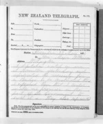 3 pages written 23 May 1876 by an unknown author in Alexandra to Wellington, from Native Minister and Minister of Colonial Defence - Outward telegrams