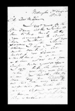 9 pages written 3 Aug 1854 by Robert Roger Strang in Wellington to Sir Donald McLean, from Family correspondence - Robert Strang (father-in-law)