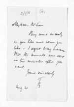 2 pages written by Sir Thomas Robert Gore Browne to Sir Donald McLean, from Inward letters - Sir Thomas Gore Browne (Governor)