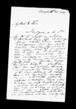 3 pages written 15 Nov 1853 by Robert Roger Strang in Wellington to Sir Donald McLean, from Family correspondence - Robert Strang (father-in-law)