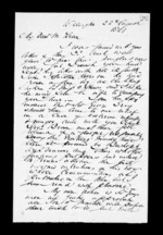 2 pages written 22 Aug 1861 by Robert Roger Strang in Wellington to Sir Donald McLean, from Family correspondence - Robert Strang (father-in-law)