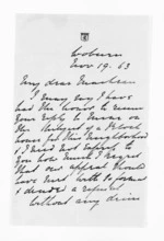 2 pages written 19 Nov 1863 by Thomas Purvis Russell in Woburn to Sir Donald McLean, from Inward letters - Thomas Purvis Russell