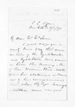 2 pages written 11 Jan 1870 by Henry Tacy Clarke in Auckland City to Sir Donald McLean, from Inward letters - Henry Tacy Clarke