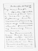 6 pages written 26 Aug 1868 by Sir Donald McLean in Wellington to R A Joseph, from Outward drafts and fragments