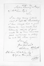 2 pages written 15 Jan 1871 by Solomon Black in Napier City to Sir Donald McLean, from Inward letters - Surnames, Big - Bla