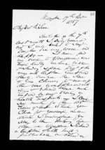 2 pages written 17 Dec 1857 by Robert Roger Strang in Wellington to Sir Donald McLean, from Family correspondence - Robert Strang (father-in-law)