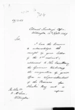 2 pages written 15 Sep 1869 by William Gisborne in Wellington to Sir Donald McLean in Wellington, from Hawke's Bay.  McLean and J D Ormond, Superintendents - Letters to Superintendent
