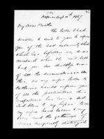 2 pages written 10 Aug 1867 by Archibald John McLean in Napier City to Sir Donald McLean, from Inward family correspondence - Archibald John McLean (brother)