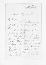 5 pages written 22 May 1860 by Henry Park in Auckland Region to Sir Donald McLean, from Inward letters - Surnames, Pal - Par