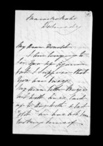 4 pages written by Catherine Isabella McLean in Maraekakaho to Sir Donald McLean, from Inward family correspondence - Catherine Hart (sister); Catherine Isabella McLean (sister-in-law)