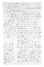 4 pages written 22 Jan 1865 by Carl Sylvius Volkner in Auckland Region to Bishop William Williams, from Superintendent, Hawkes Bay and Government Agent, East Coast - Papers