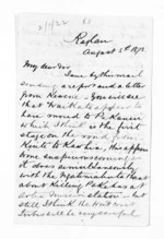 4 pages written 5 Aug 1873 by Robert Smelt Bush in Raglan to Sir Donald McLean in Wellington, from Inward letters - Robert S Bush