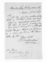 2 pages written 7 Oct 1867 by an unknown author in Napier City to Sir Donald McLean, from Inward letters - Surnames, Har - Haw