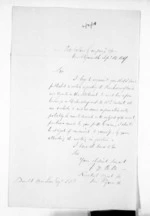 2 pages written 13 Sep 1847 by Sir Francis Dillon Bell, from Papers relating to land - Land claims and purchases of the New Zealand Company at Taranaki, Wanganui and in the Wairarapa