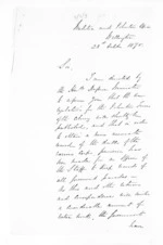 2 pages written 28 Oct 1870 by Colonel Philip Harrington in Wellington, from Minister of Colonial Defence - Administration of colonial defence