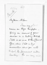 2 pages written 30 Apr 1874 by Sir Thomas Robert Gore Browne to Sir Donald McLean, from Inward letters - Sir Thomas Gore Browne (Governor)