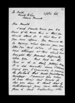 2 pages written 16 Feb 1871 by Robert Hart to Sir Donald McLean in Wellington, from Inward family correspondence - Robert Hart (brother-in-law)