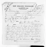 2 pages to Sir Donald McLean in Wellington, from Native Minister and Minister of Colonial Defence - Inward telegrams
