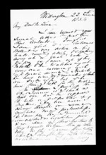 3 pages written 22 Jun 1854 by Robert Roger Strang in Wellington to Sir Donald McLean, from Family correspondence - Robert Strang (father-in-law)
