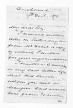 4 pages written 19 Dec 1870 by George Brown in Auckland City to Sir Donald McLean in Wellington, from Inward letters - Surnames, Bro