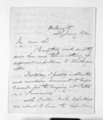 4 pages written 26 Jan 1872 by Colonel William Moule in Wellington to Sir Donald McLean, from Inward letters - W Moule