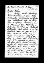 3 pages written 21 May 1874 by Robert Hart in Wellington City to Sir Donald McLean, from Inward family correspondence - Robert Hart (brother-in-law)