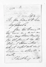 4 pages written 30 Sep 1873 by John Lang Currie to Sir Donald McLean, from Inward letters - John L Currie