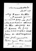2 pages written 20 Nov 1867 by Alexander McLean in Maraekakaho to Sir Donald McLean, from Inward family correspondence - Alexander McLean (brother)
