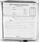 2 pages to John Davies Ormond in Napier City, from Native Minister and Minister of Colonial Defence - Outward telegrams