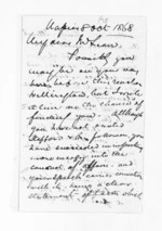 4 pages written 8 Oct 1868 by John Gibson Kinross in Napier City to Sir Donald McLean, from Inward letters -  John G Kinross