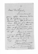2 pages written 29 Jun 1867 by John Gibson Kinross to Sir Donald McLean, from Inward letters -  John G Kinross