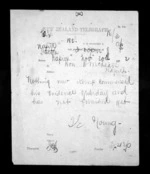 1 page written 20 Nov 1872 by Thomas Edward Young to Sir Donald McLean in Napier City, from Native Minister - Inward telegrams