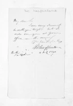 1 page written 4 Jul 1870 by Thomas Macfarlane to Sir Donald McLean, from Inward letters - Surnames, Macfar - McHar