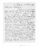 3 pages written 23 Oct 1869 by John Gibson Kinross in Napier City to Sir Donald McLean, from Inward letters -  John G Kinross