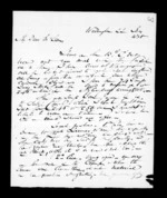 3 pages written 22 Aug 1850 by Robert Roger Strang in Wellington to Sir Donald McLean, from Family correspondence - Robert Strang (father-in-law)